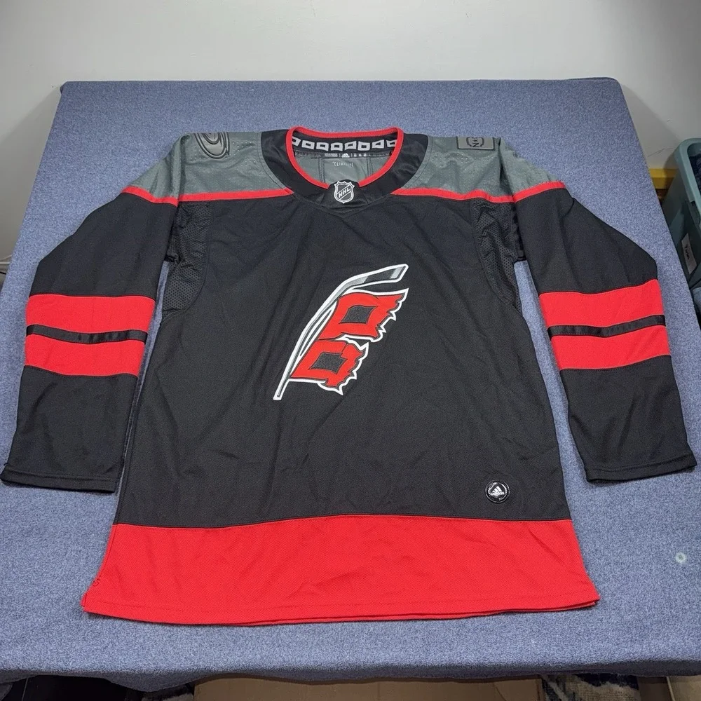 Carolina Hurricanes Adidas PrimeGreen MiC Authentic Black Flag Jersey - 52